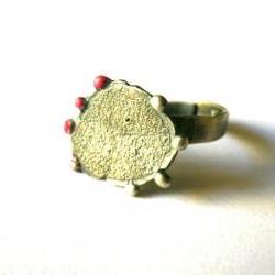 Bubbles texture ring sterling silver-Adjustable ring-Numbers-Hot pink bubbles-lost wax method-Modern design-Oxidised-Gift for her